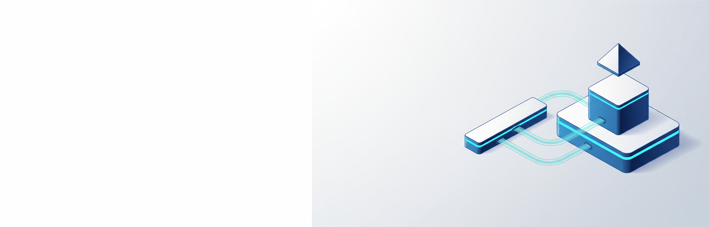 Isometrische Darstellung von vier modularen Bausteinen als Symbol für flexible Engagement-Modelle